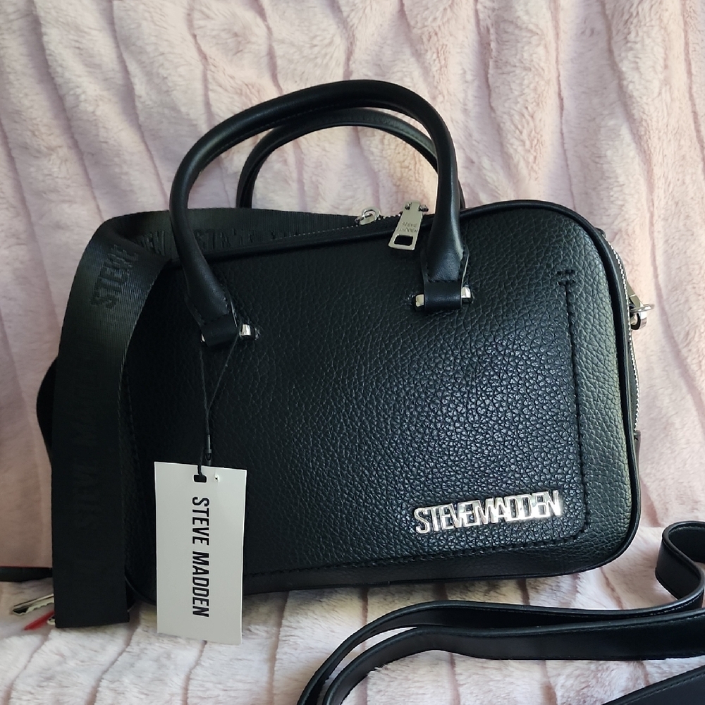 Steve Madden Textured Black Crossbody Bag